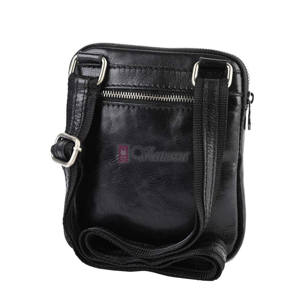 Мъжка чанта от естествена кожа в черен цвят. Код: EK37