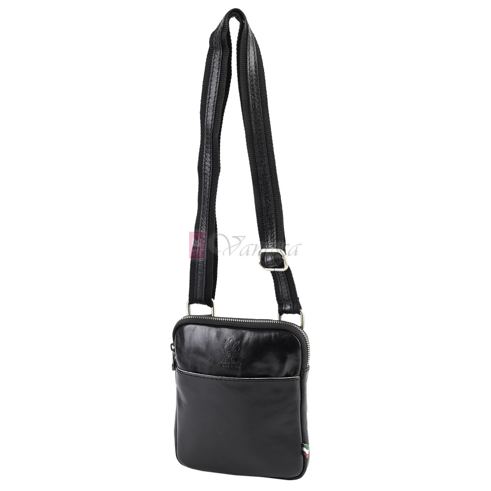 Мъжка чанта от естествена кожа в черен цвят. Код: EK37