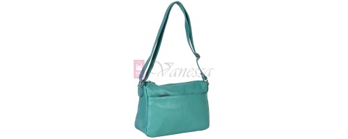 Дамска чанта от естествена кожа в цвят тюркоаз. Код: EK42