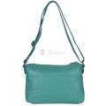 Дамска чанта от естествена кожа в цвят тюркоаз. Код: EK42