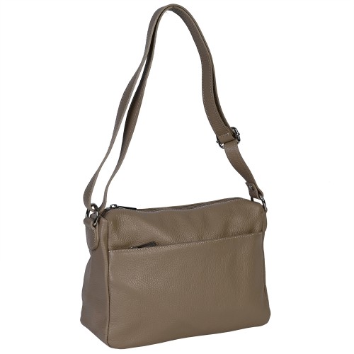 Дамска чанта от естествена кожа в бежов цвят. Код: EK42