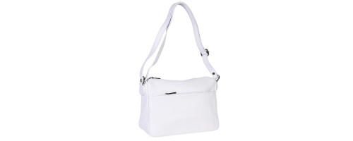 Дамска чанта от естествена кожа в бял цвят. Код: EK42