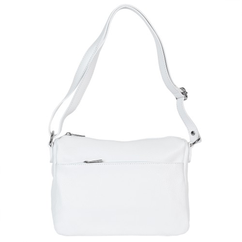 Дамска чанта от естествена кожа в бял цвят. Код: EK42