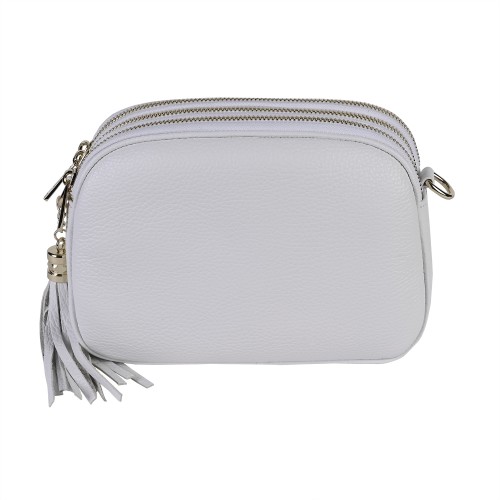 Дамска чанта от естествена кожа в бял цвят Код: EK48