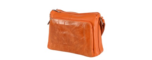 Ежедневна дамска чанта от естествена кожа в оранжев цвят Код: EK48