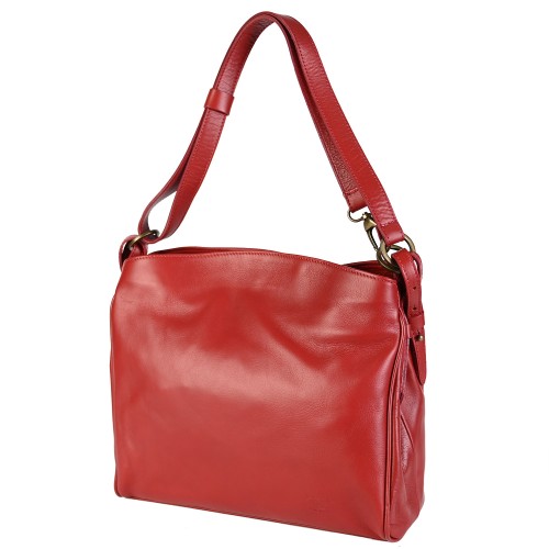 Дамска чанта от естествена кожа в червен цвят Код: EK52