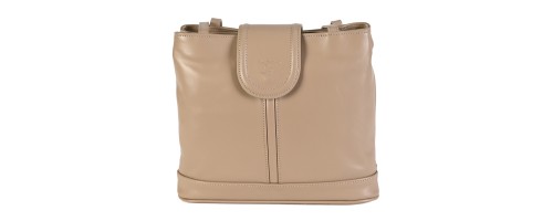 Дамска чанта в бежов цвят от естествена кожа Код: EK52