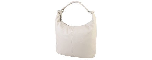 Голяма дамска чанта тип торба от естествена кожа в бежов цвят. Код: EK119