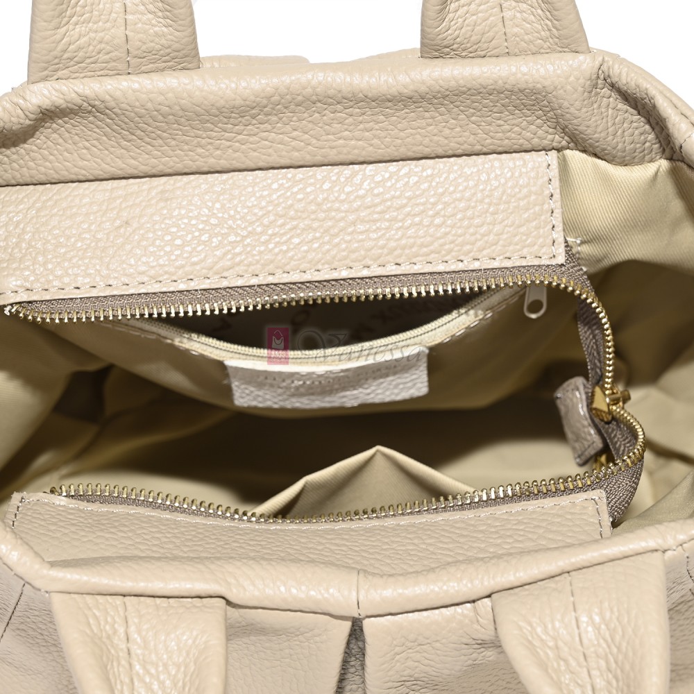 Дамска чанта, от естествена кожа, в бежов цвят Код: EK56