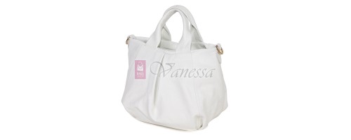 Дамска чанта, от естествена кожа, в бял цвят Код: EK56