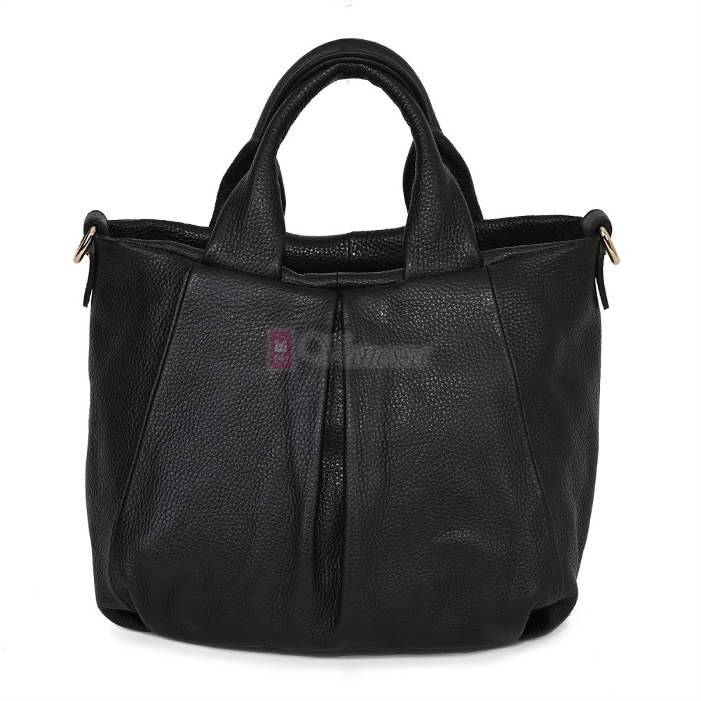 Дамска чанта, от естествена кожа, в черен цвят Код: EK56