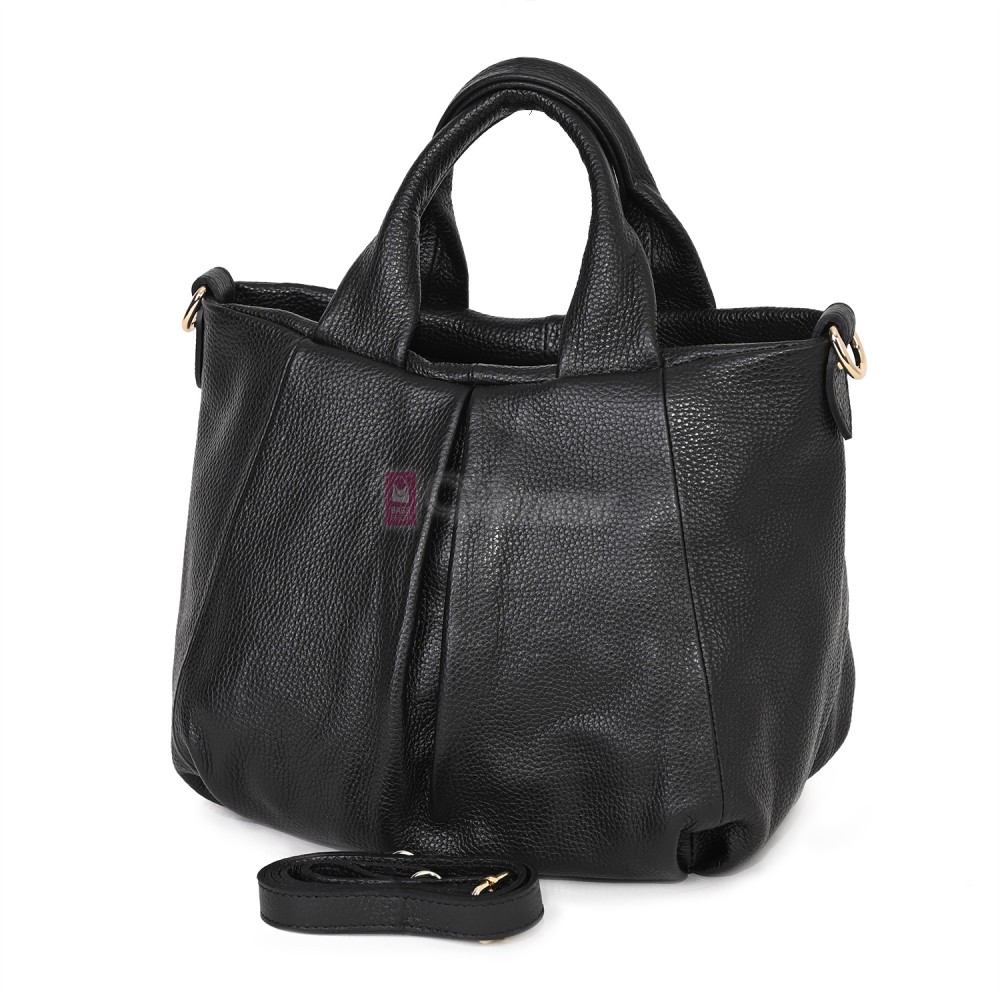 Дамска чанта, от естествена кожа, в черен цвят Код: EK56