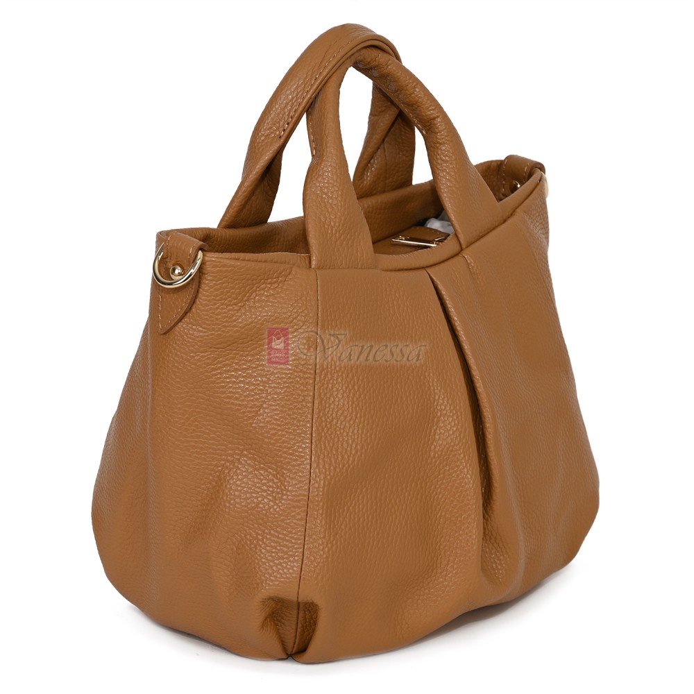 Дамска чанта, от естествена кожа, в кафяв цвят Код: EK56