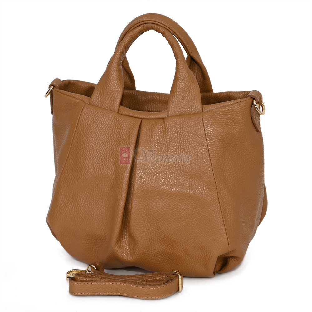 Дамска чанта, от естествена кожа, в кафяв цвят Код: EK56