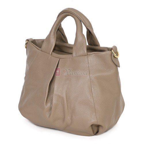 Дамска чанта, от естествена кожа, в тъмнобежов цвят Код: EK56