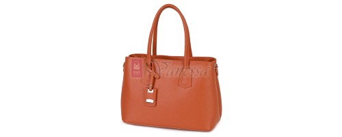 Елегантна дамска чанта от естествена кожа, в оранжев цвят Код: EK61-1