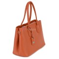 Елегантна дамска чанта от естествена кожа, в оранжев цвят Код: EK61-1