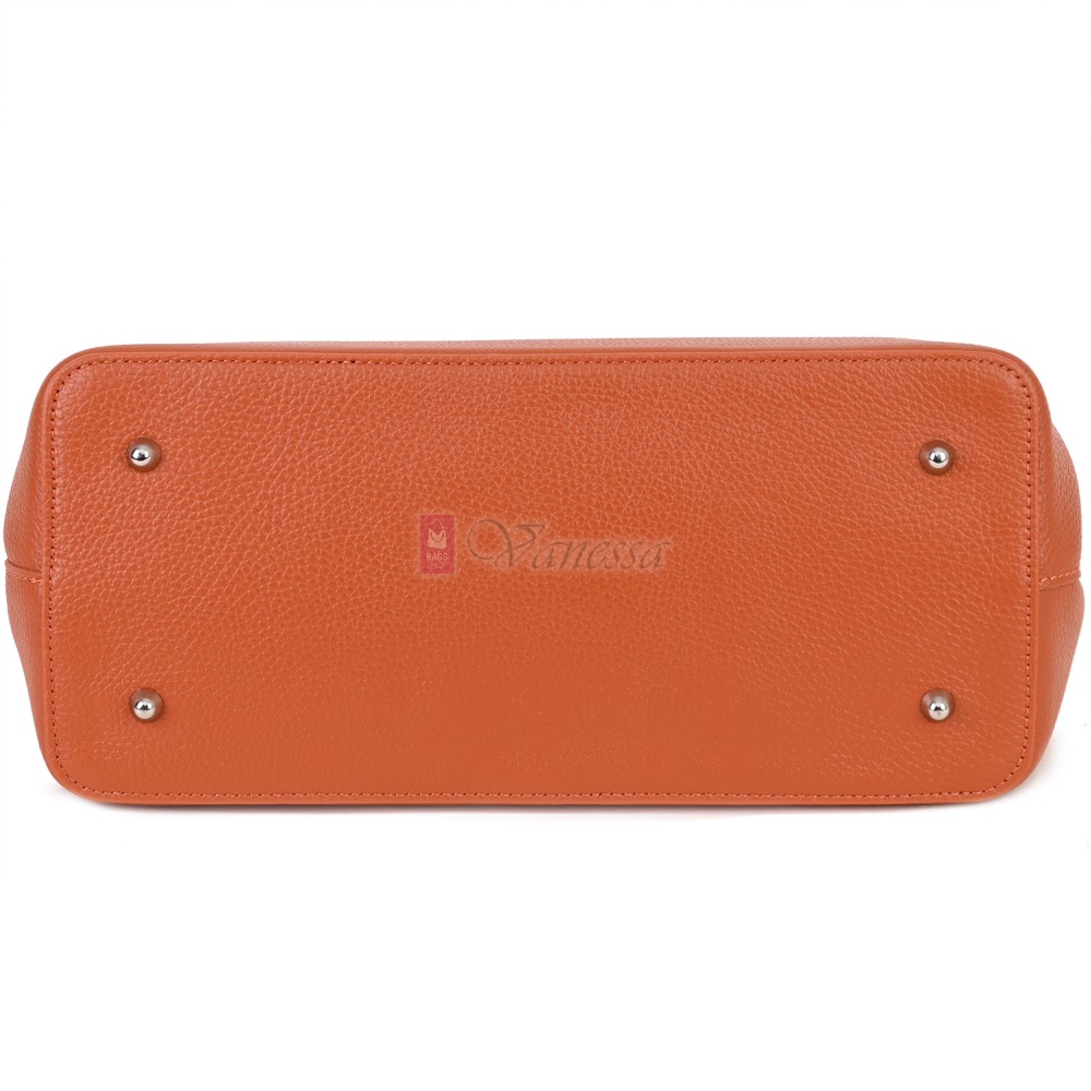 Елегантна дамска чанта от естествена кожа, в оранжев цвят Код: EK61-1