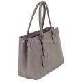 Елегантна дамска чанта от естествена кожа, в сив цвят Код: EK61-1