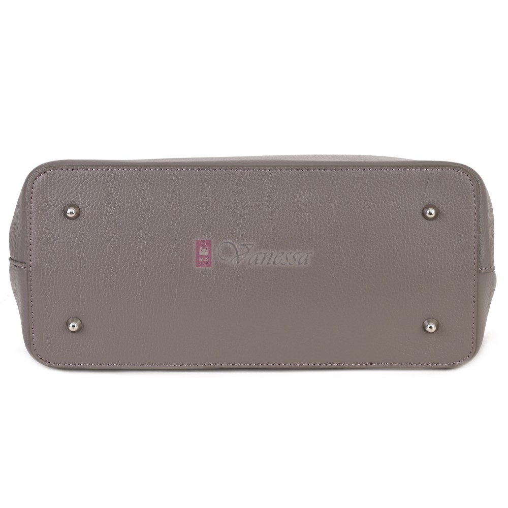 Елегантна дамска чанта от естествена кожа, в сив цвят Код: EK61-1