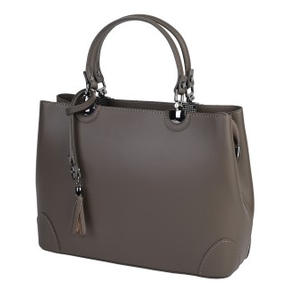 Дамска чанта от естествена кожа в тъмнобежов цвят Код: EK636