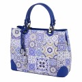 Дамска чанта от естествена кожа в син цвят Код: EK636