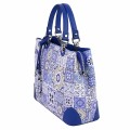 Дамска чанта от естествена кожа в син цвят Код: EK636