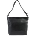 Дамска чанта от естествена кожа тип торба в черен цвят. Код: EK85-1-2