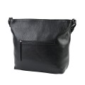 Дамска чанта от естествена кожа тип торба в черен цвят. Код: EK85-1-2