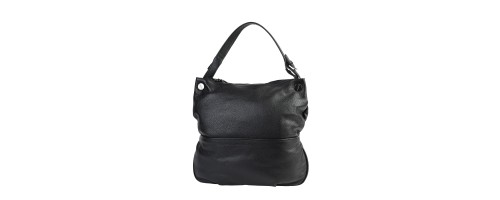 Дамска стилна чанта от естествена кожа тип торба в черен цвят. Код: EK85
