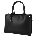 Дамска чанта от естествена кожа в черен цвят Код: EKCH52