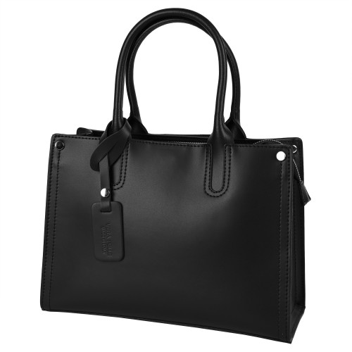 Дамска чанта от естествена кожа в черен цвят Код: EKCH52