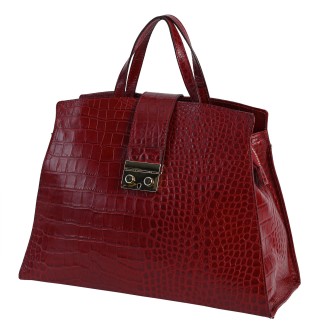 Елегантна дамска чанта в тъмно червен цвят Код: EK65