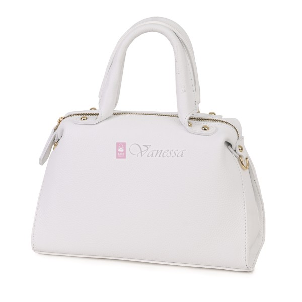 Малка дамска чанта от естествена кожа, в бял цвят Код: EKM65