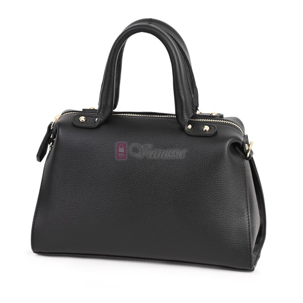 Малка дамска чанта от естествена кожа, в черен цвят Код: EKM65