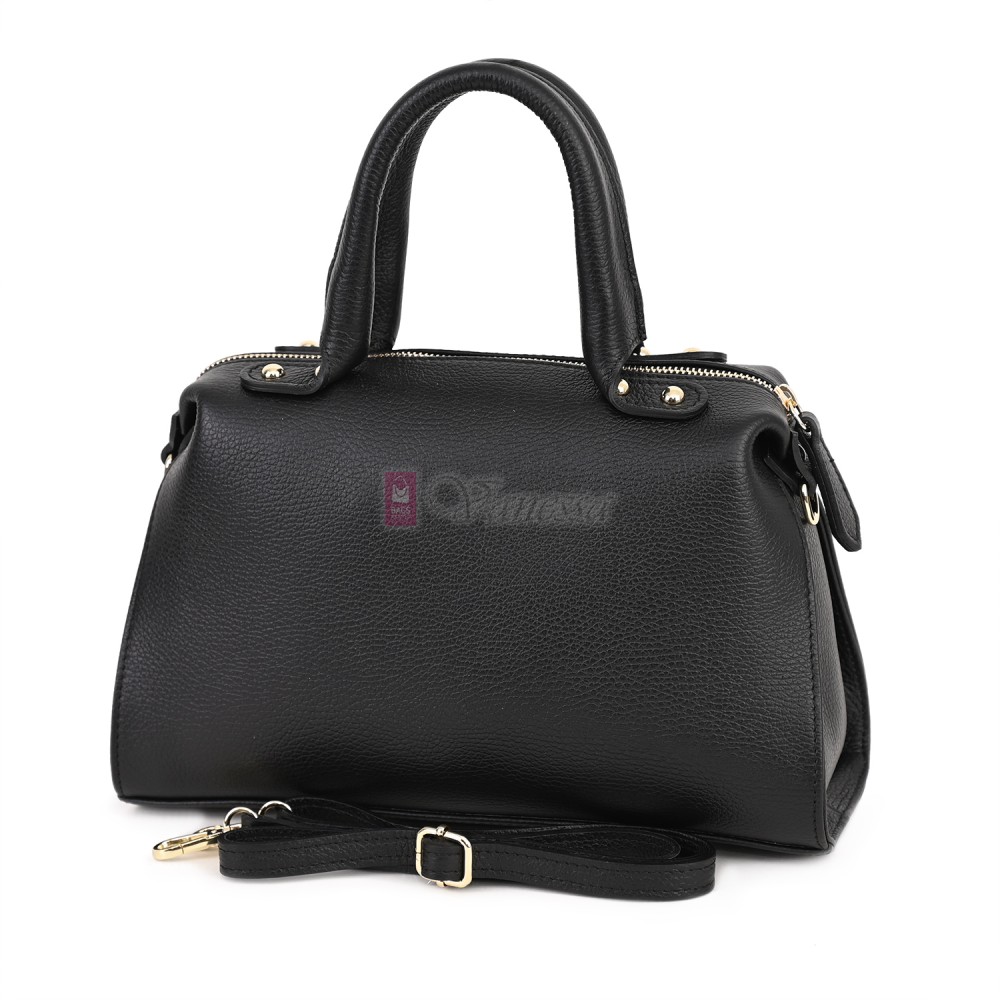 Малка дамска чанта от естествена кожа, в черен цвят Код: EKM65