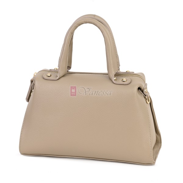 Малка дамска чанта от естествена кожа, в бежов цвят Код: EKM65