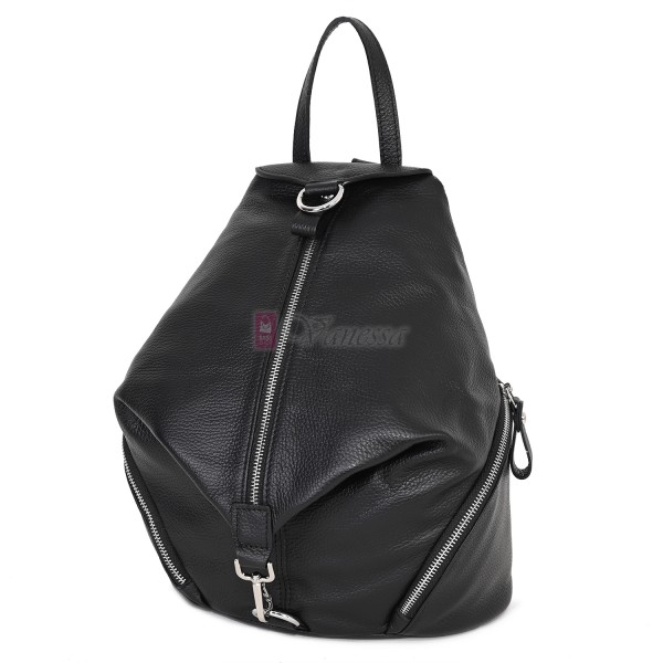 Дамска раница от естествена кожа, в черен цвят. Код: EKR72