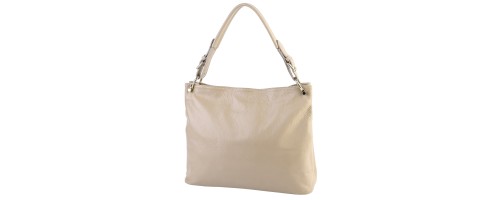 Голяма дамска чанта от естествена кожа в бежов цвят. Код: EKT61