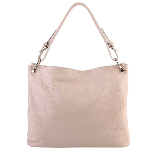 Голяма дамска чанта от естествена кожа в розов цвят. Код: EKT61