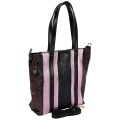 Дамска стилна чанта от естествена кожа тип торба в шарен цвят. Код: EKTR55