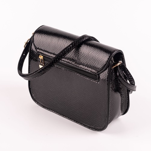 Дамска чанта през рамо еко кожа - черно. Код: H6817