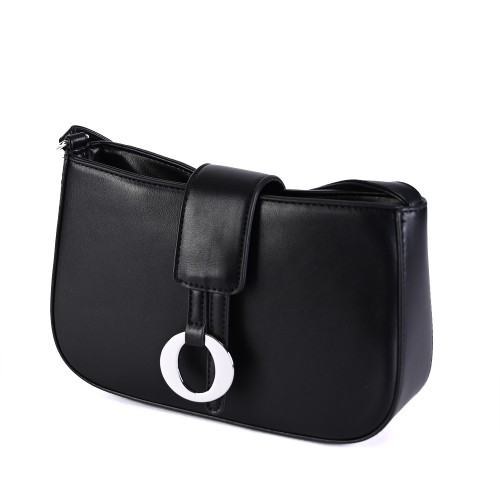 Дамска чанта от еко кожа в черен цвят H7661