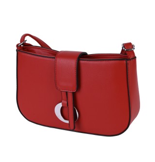 Дамска чанта от еко кожа в червен цвят H7661