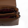 Дамска чанта през рамо от еко кожа  в кафяв цвят. Код: H7871