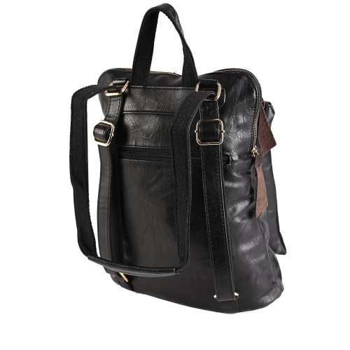 Код: HJ2120 Дамска раница/чанта от еко кожа - черен цвят