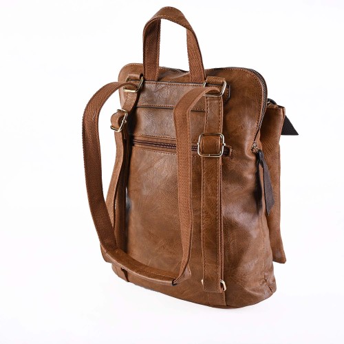 Код: HJ2120 Дамска раница/чанта от еко кожа - кафяв цвят