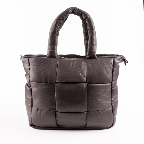 Дамска чанта от еко кожа тип торба в графит. Код: HJ762