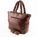 Дамска чанта от еко кожа тип торба - кафява. Код: HJ762