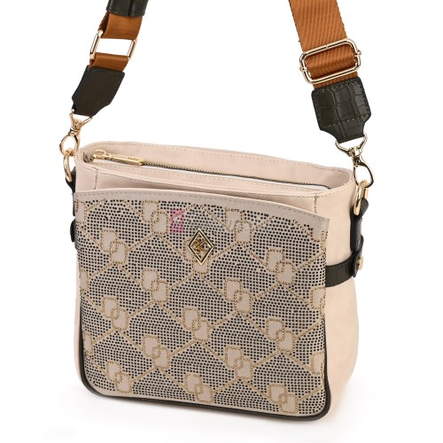 Малка дамска чанта от висококачествена еко кожа, в бежов цвят. Код: K004